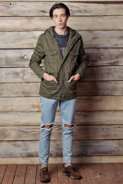 Men's Light Blue Distressed Ripped Jeans
