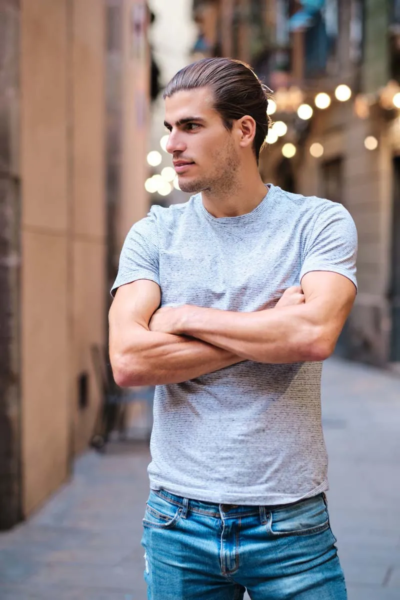 Men’s Classic Slim-Fit Cotton T-Shirt with Pattern